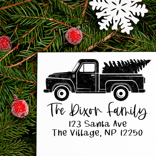 Christmas Truck Address Stamp
