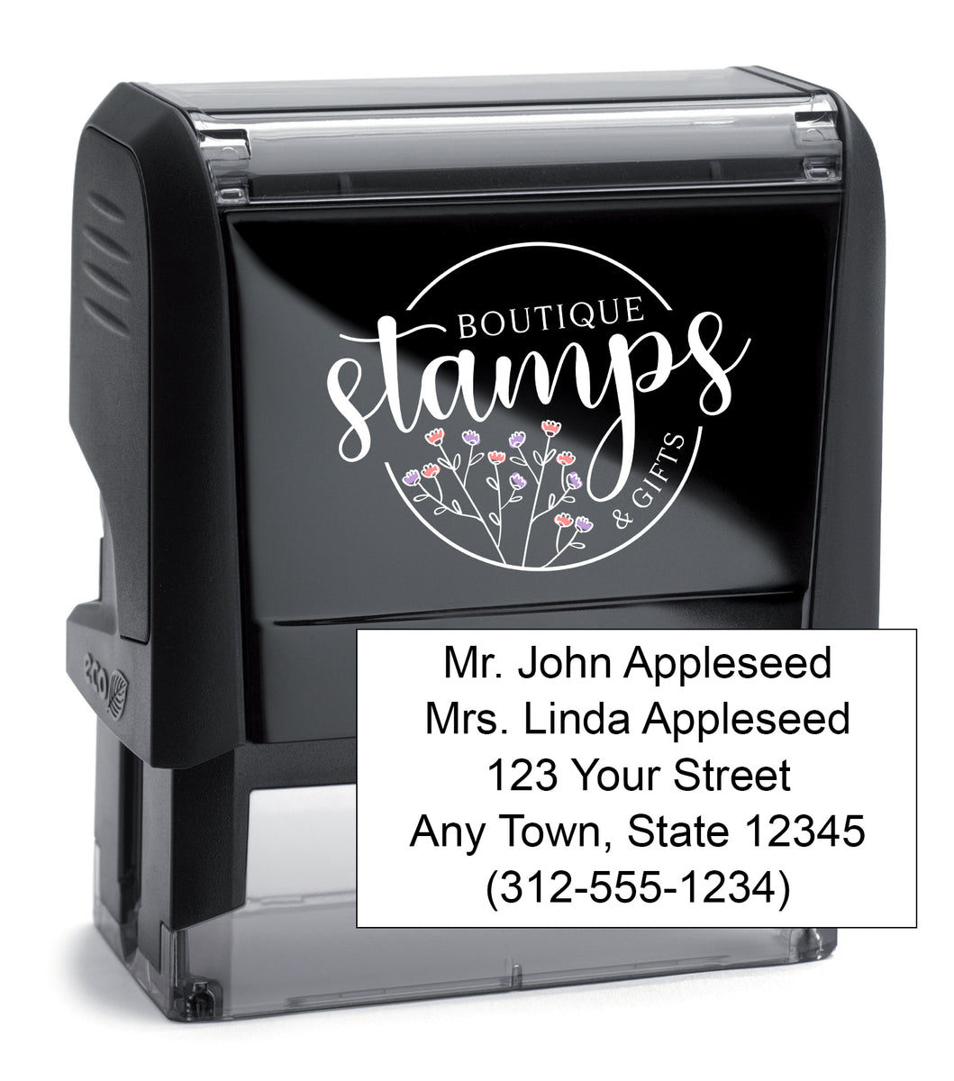 Book Style Custom 5 Line Stamp - Simply Stamps