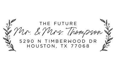 The Future Mr. & Mrs. Floral Address Stamp