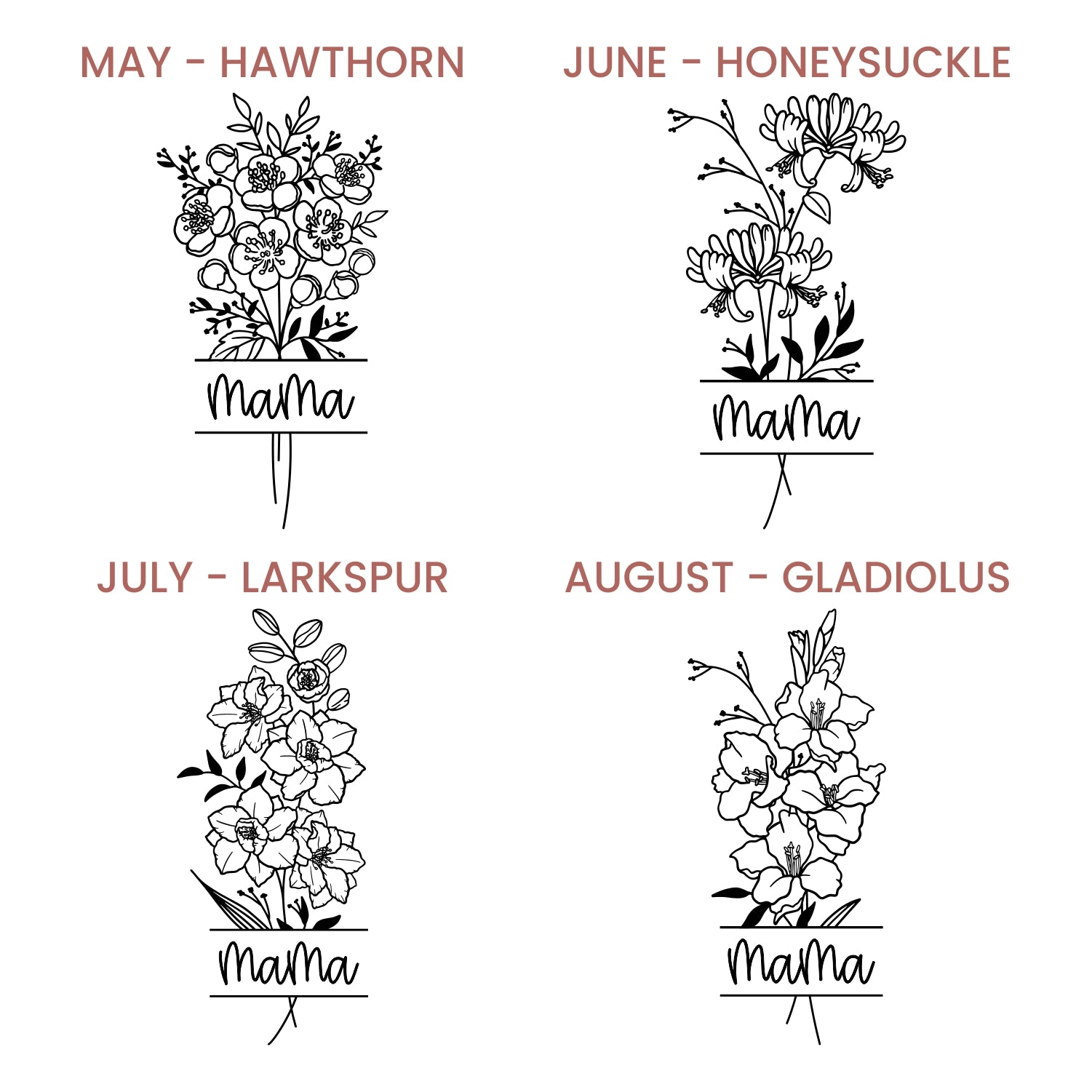 Birth Flower Tumbler - Boutique Stamps & Gifts