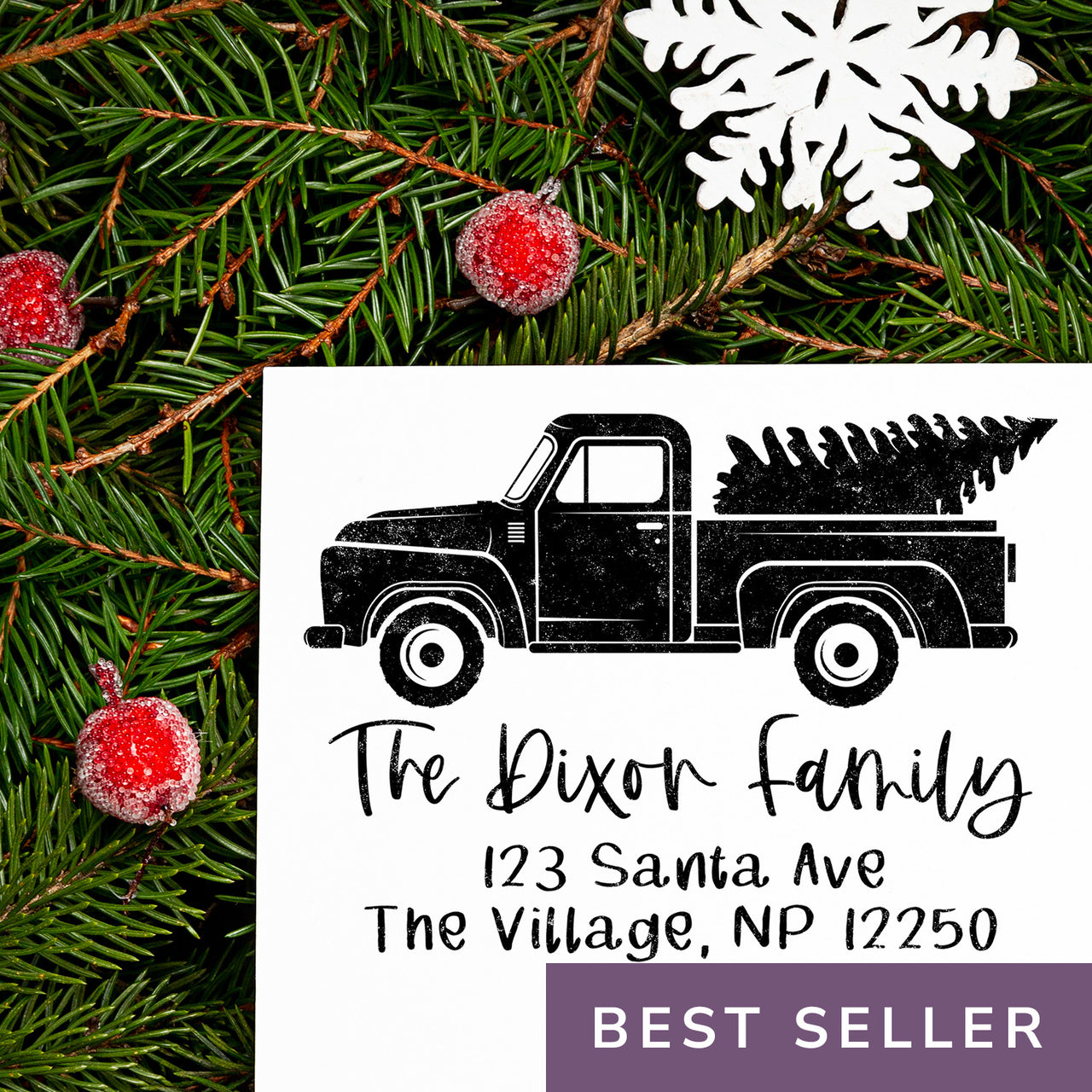 Christmas Truck Address Stamp