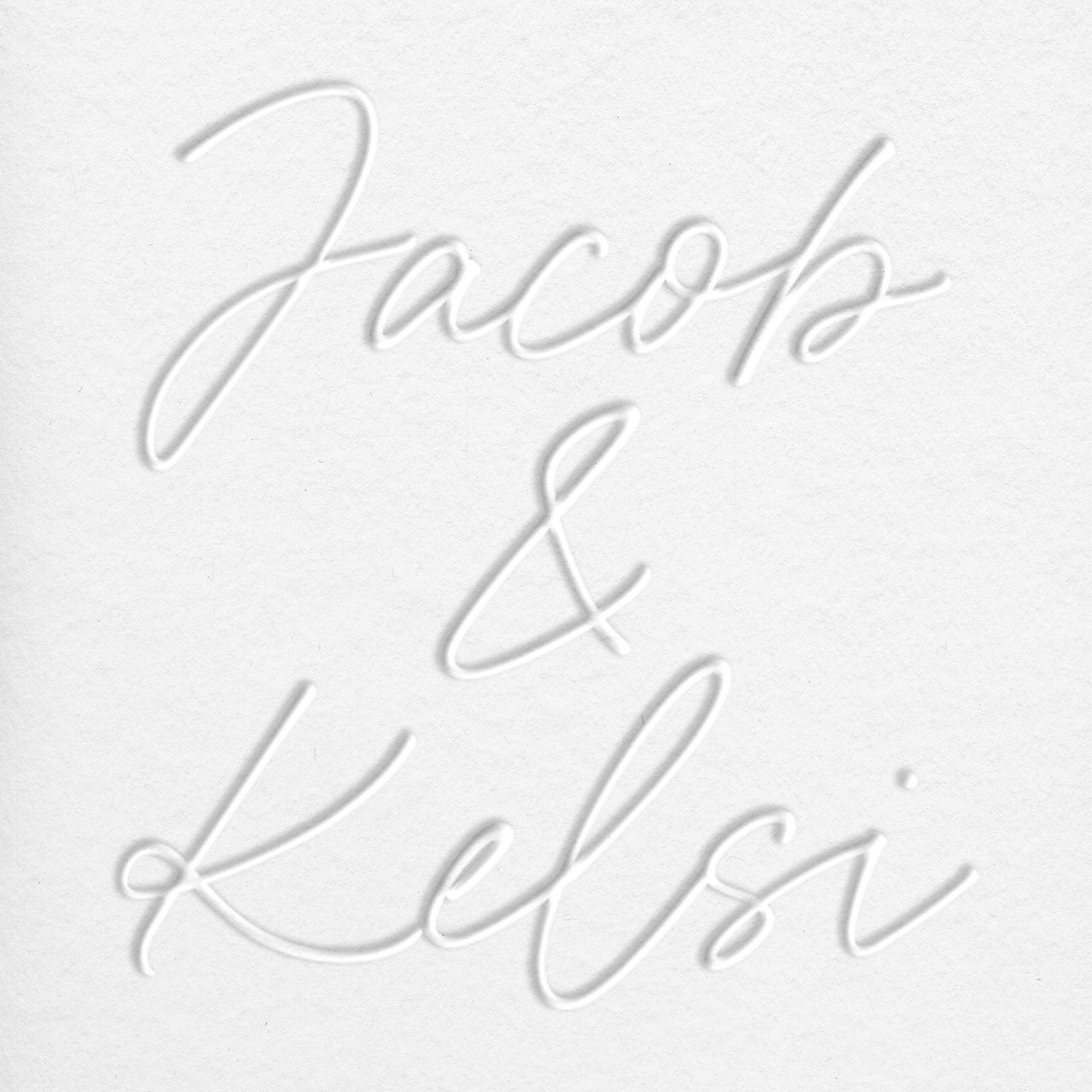 Script Couple Square Monogram Embosser Insert