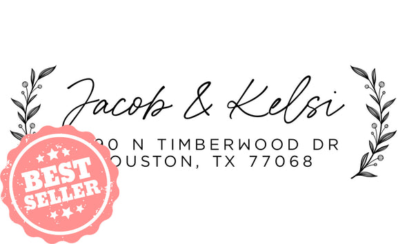 Floral Couple Address Stamp