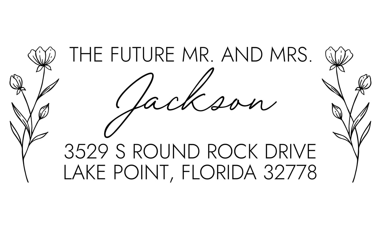 The Future Mr. and Mrs. Wildflower Address Stamp