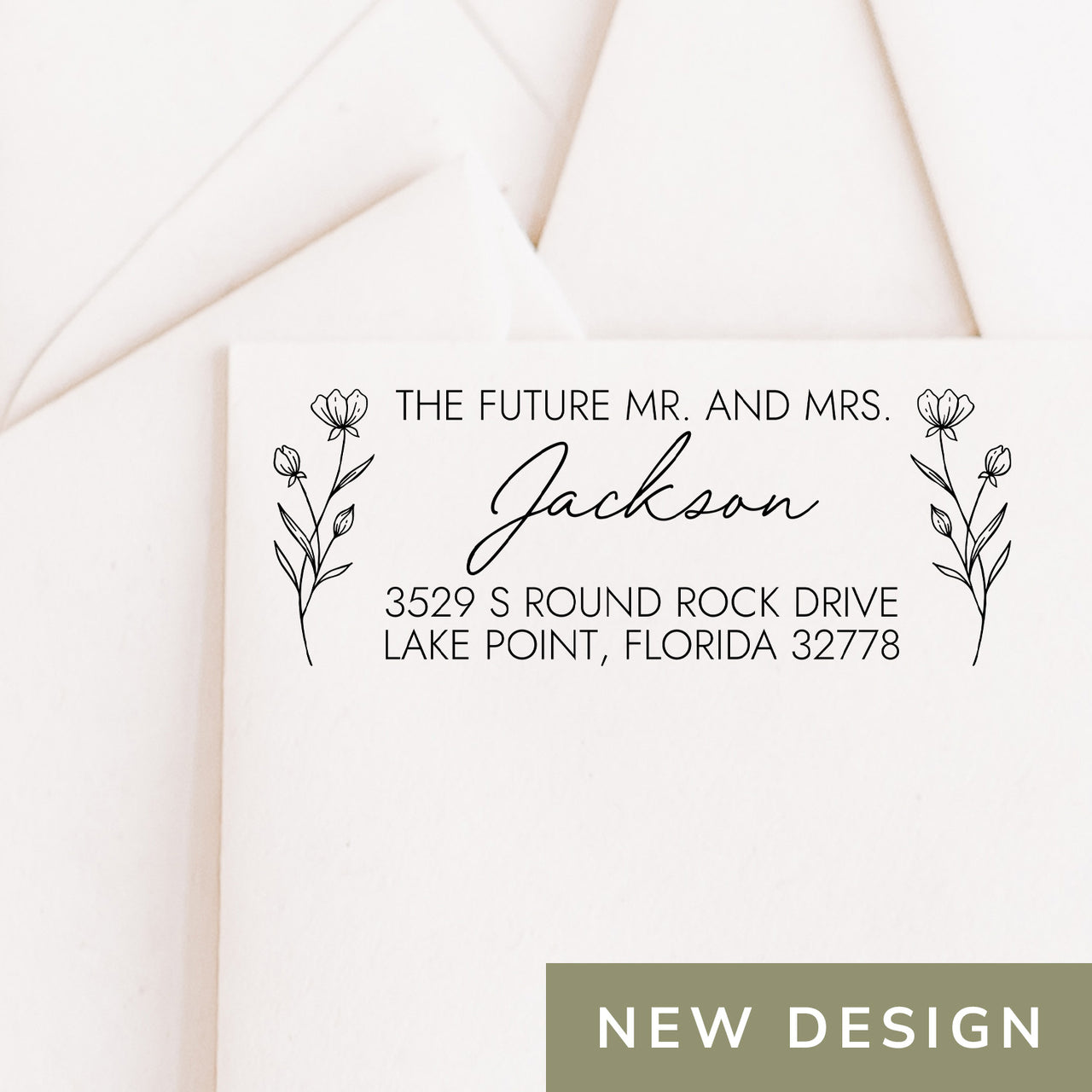 The Future Mr. and Mrs. Wildflower Address Stamp