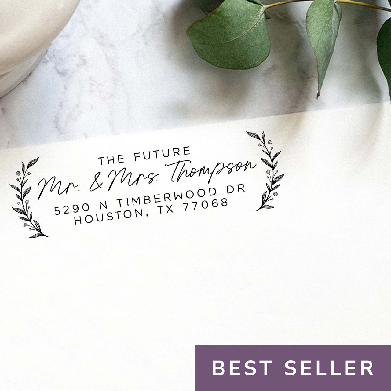 The Future Mr. & Mrs. Floral Address Stamp