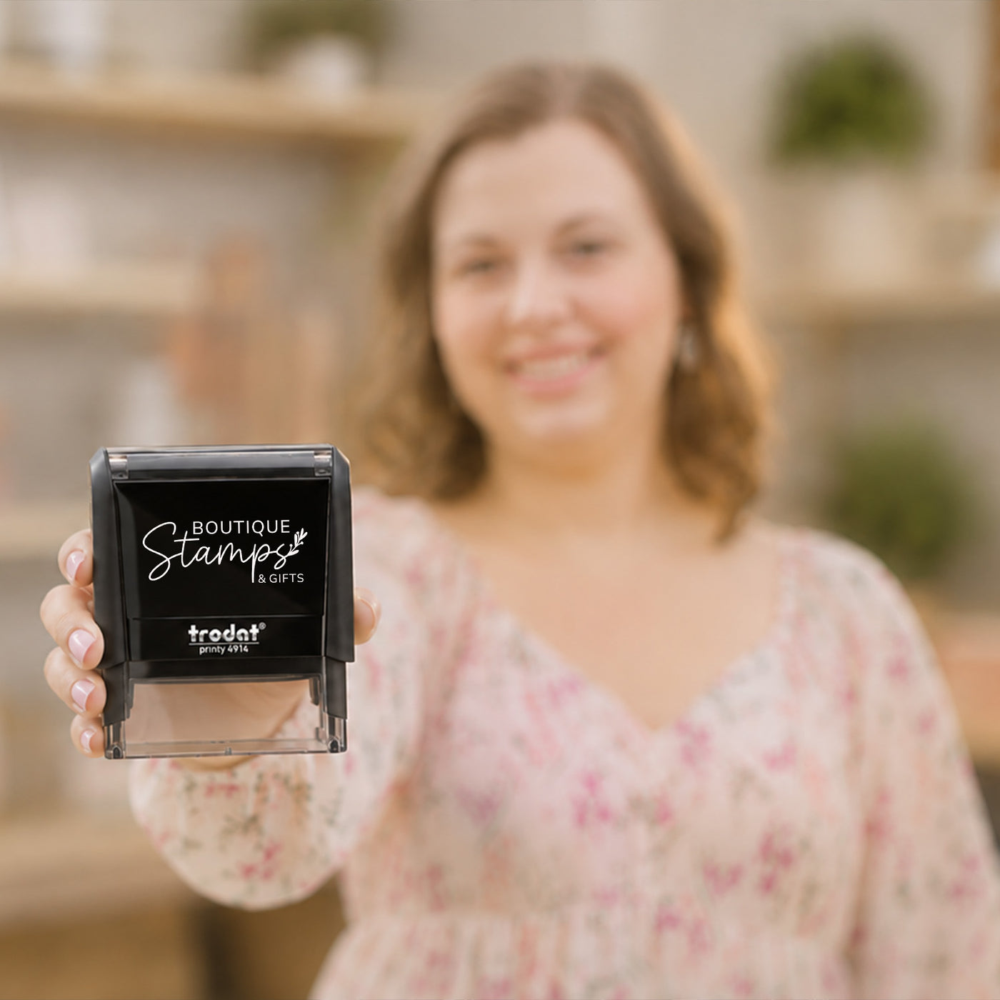 Personalized custom stamps made by Boutique Stamps & Gifts