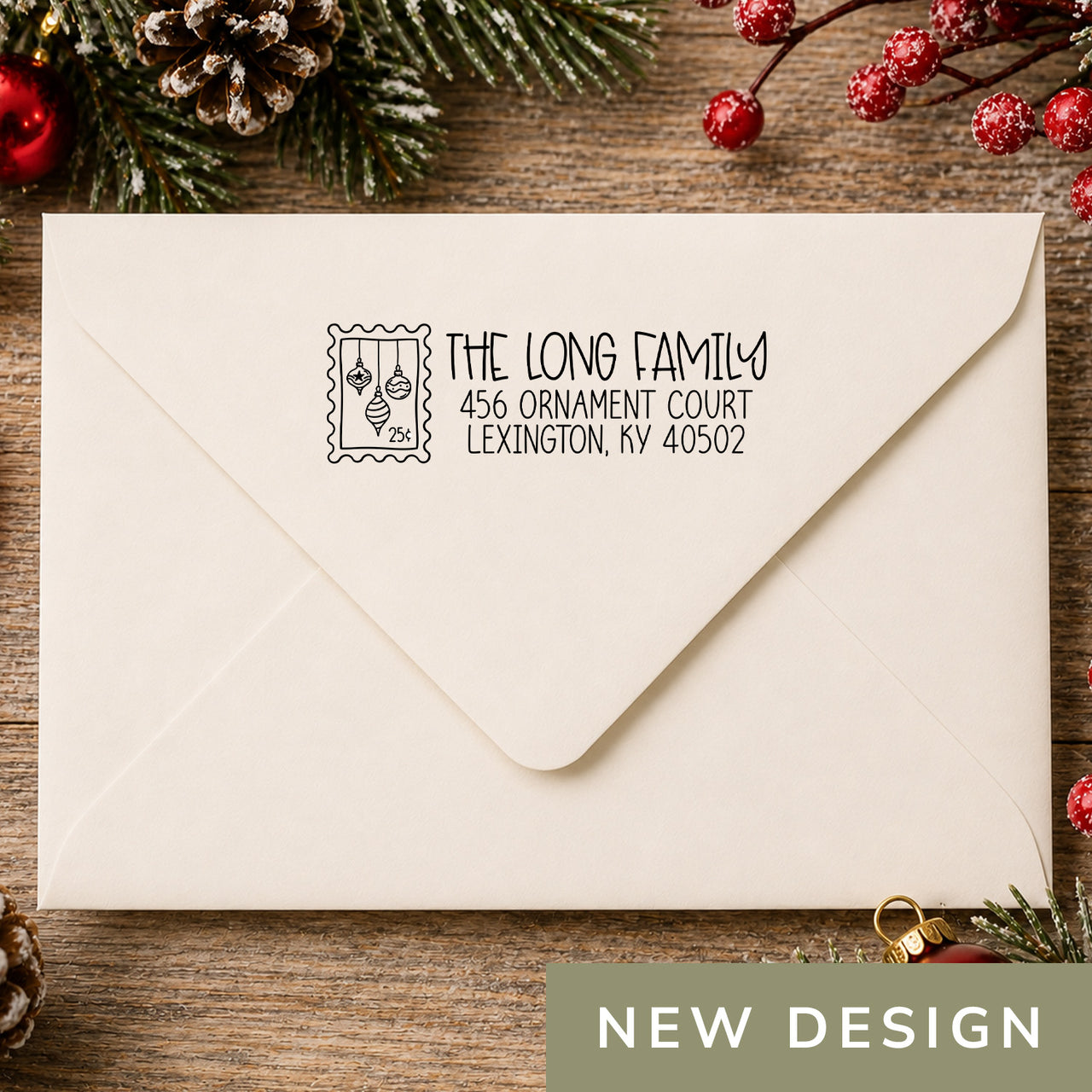 Holiday Post Address Stamp