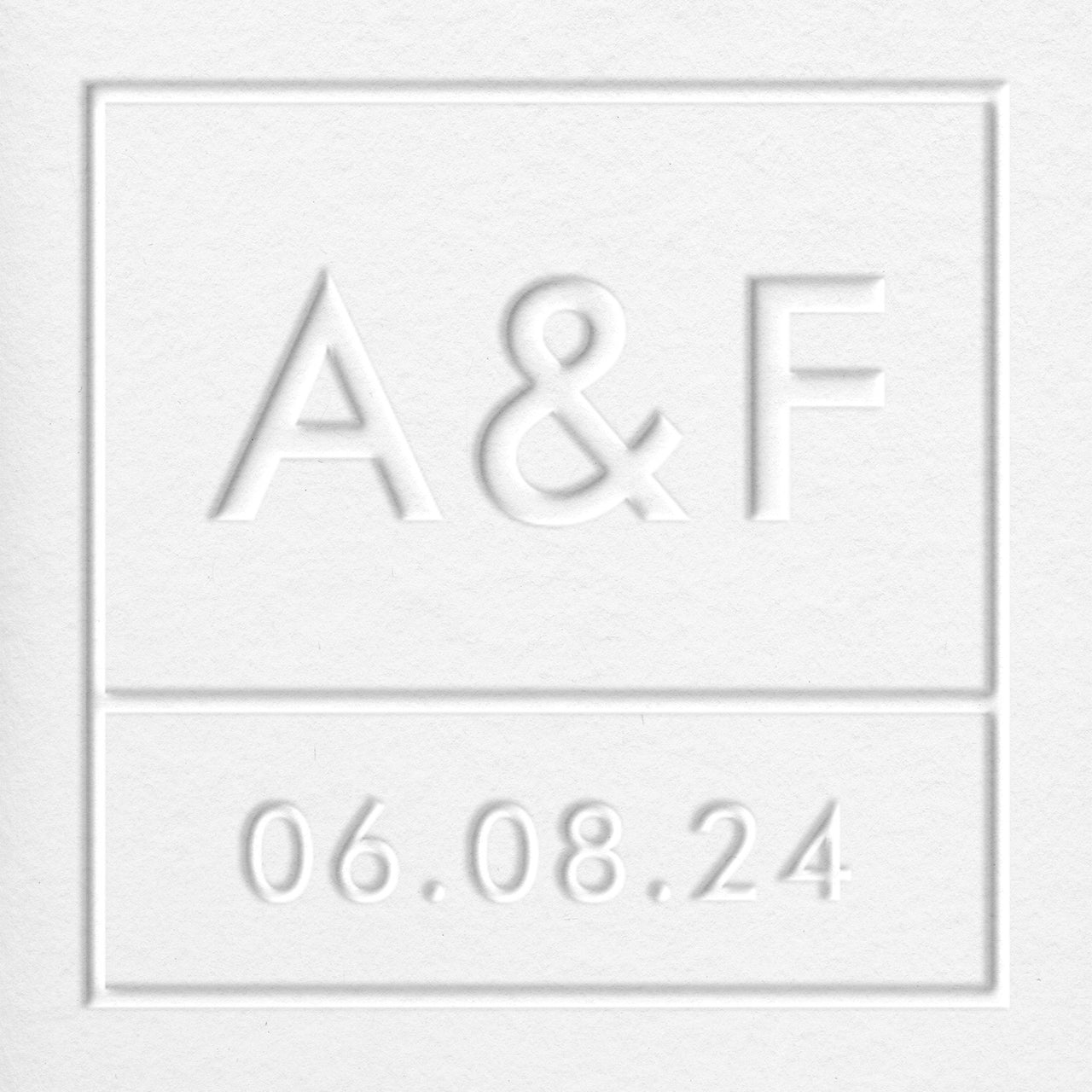 Initials and Date Square Monogram Embosser Insert