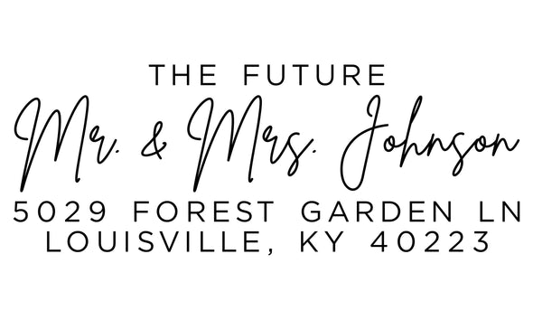 The Future Mr. & Mrs. Modern Address Stamp