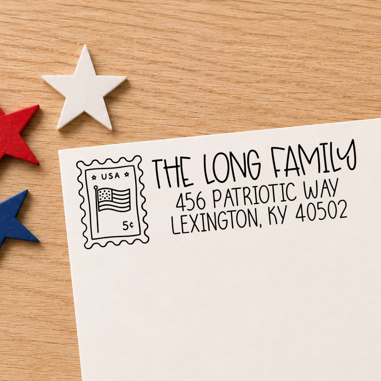 Patriotic Post Address Stamp