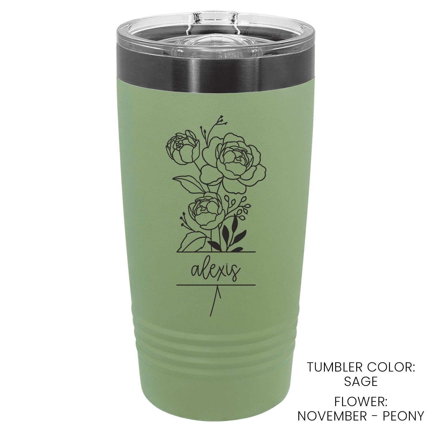 Birth Flower Tumbler - Boutique Stamps & Gifts