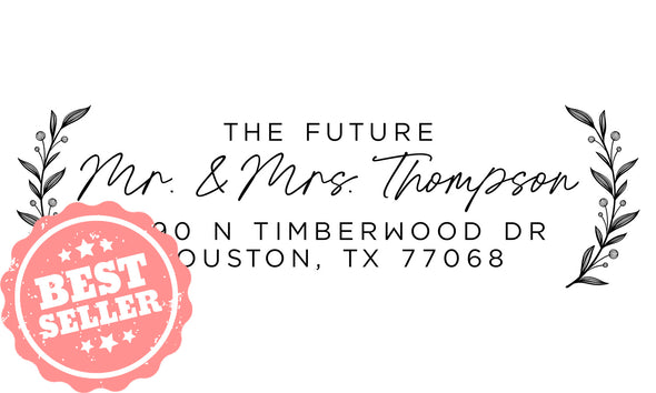 The Future Mr. & Mrs. Floral Address Stamp