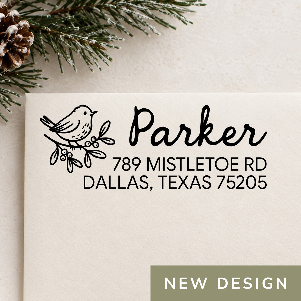 Winter Bird Address Stamp