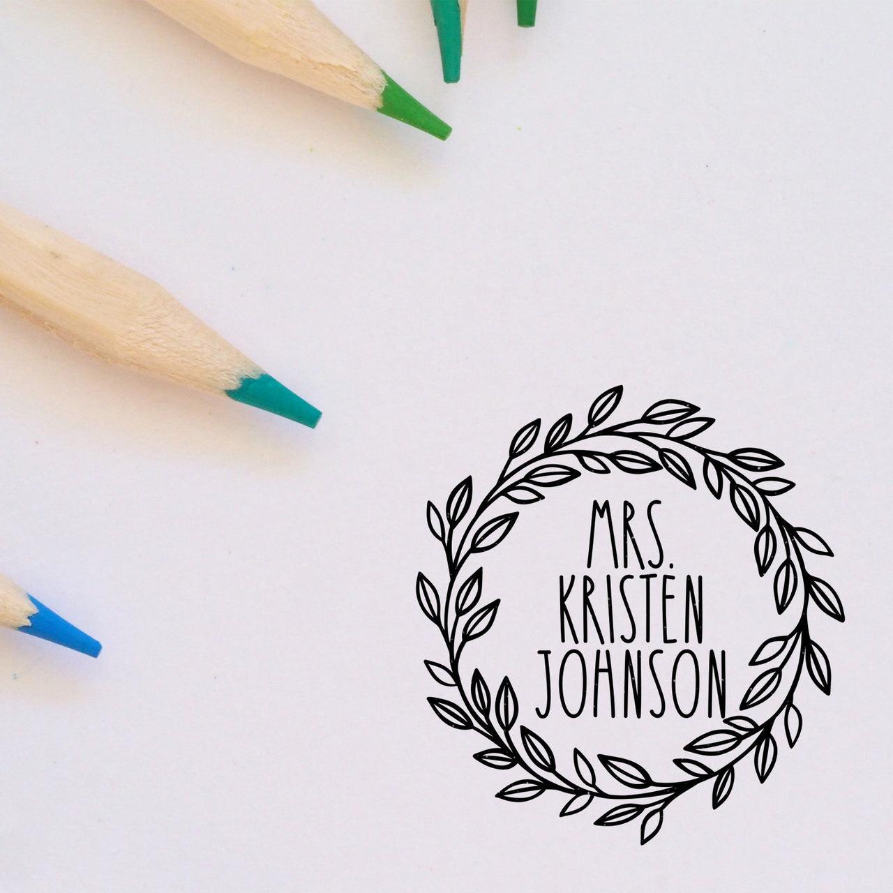 Wreath Name Stamp