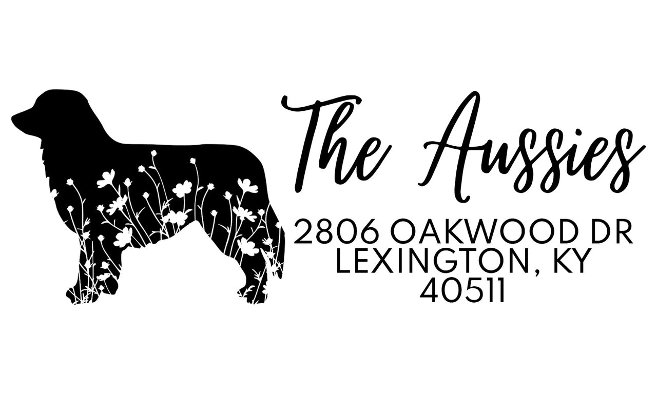 Australian Shepherd Address Stamp
