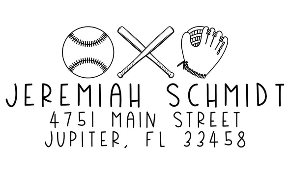 Baseball Address Stamp