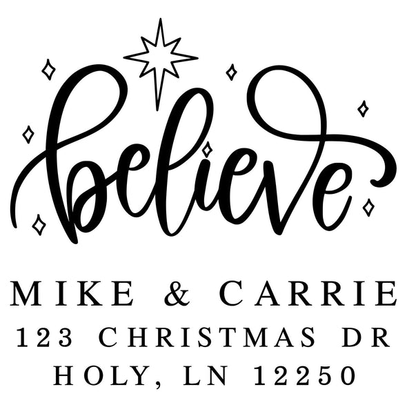 Believe Address Stamp