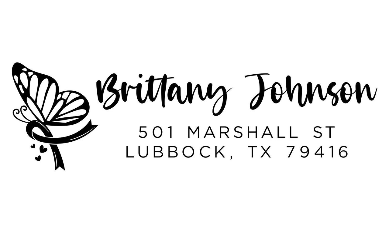 Butterfly Awareness Ribbon Address Stamp
