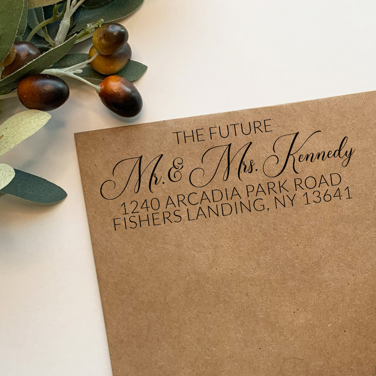 The Future Mr. & Mrs. Fancy Address Stamp