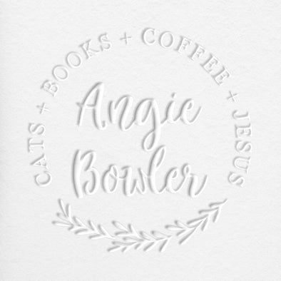 Square From the Classroom Of Custom Book Embosser with Hearts