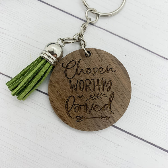 Chosen Worthy Loved Keychain