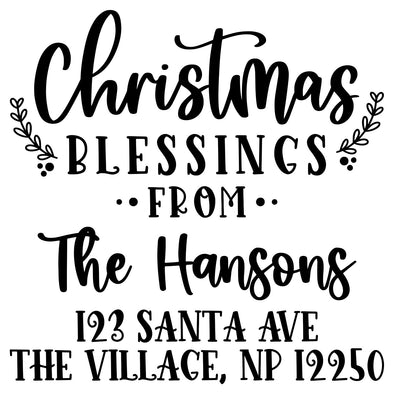 Christmas Blessings Address Stamp