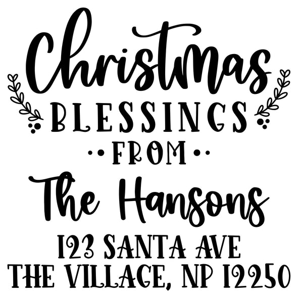 Christmas Blessings Address Stamp
