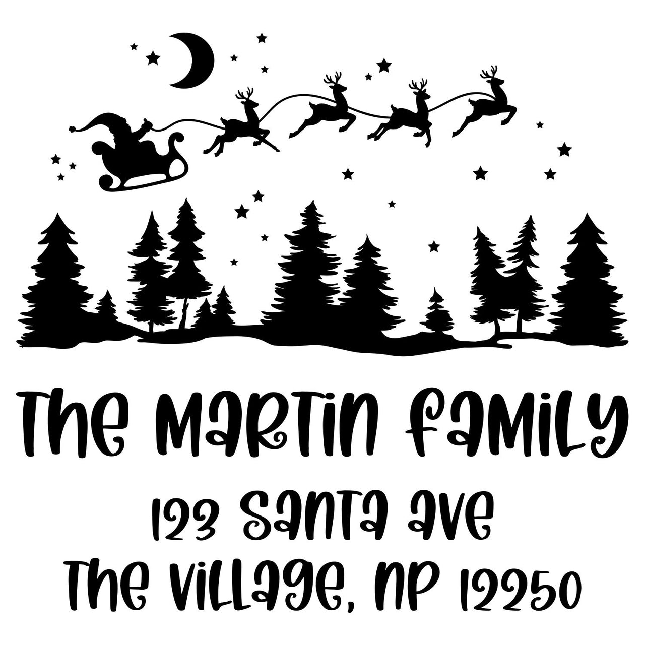 Christmas Eve Sky Address Stamp