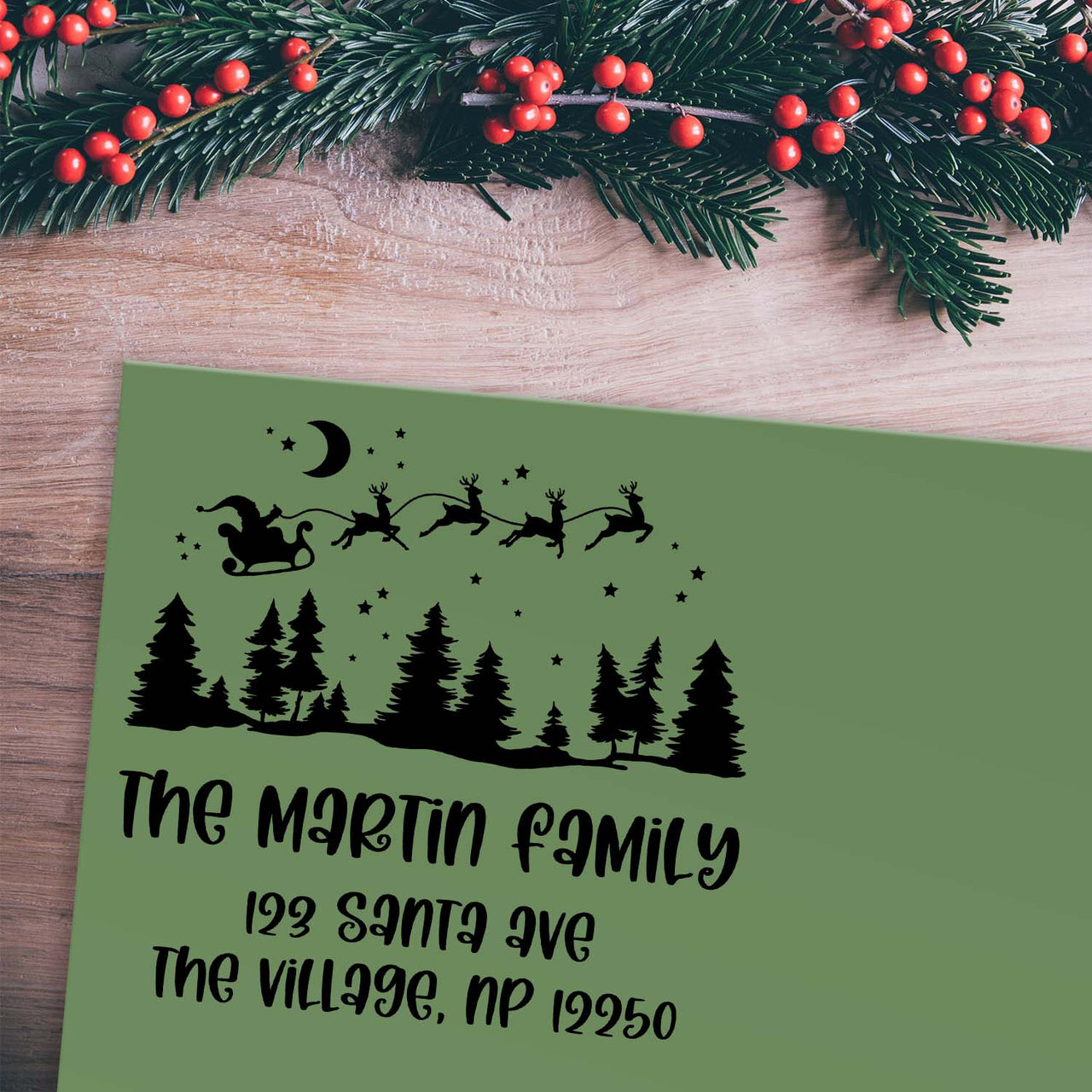Christmas Eve Sky Address Stamp
