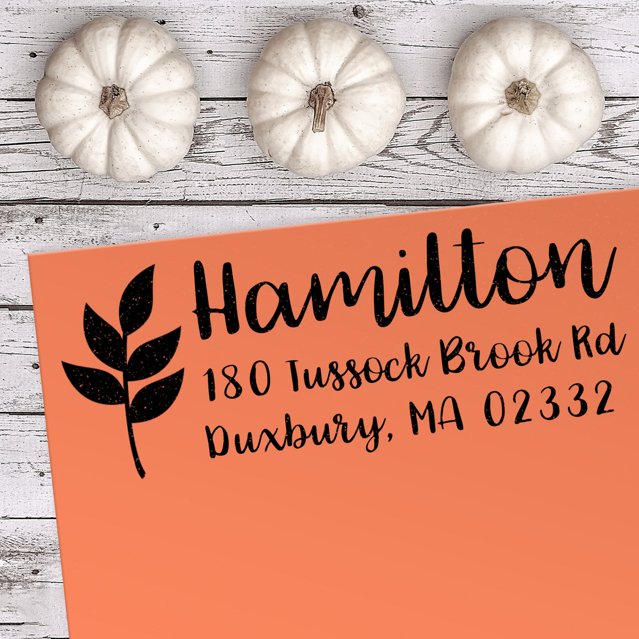 Classic Fall Leaf Address Stamp