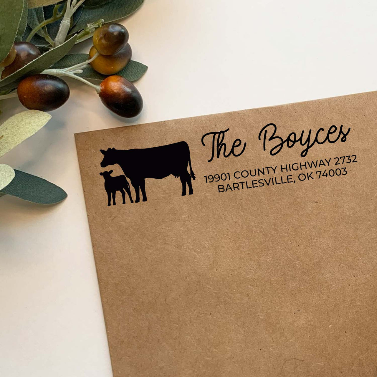 Cow Address Stamp