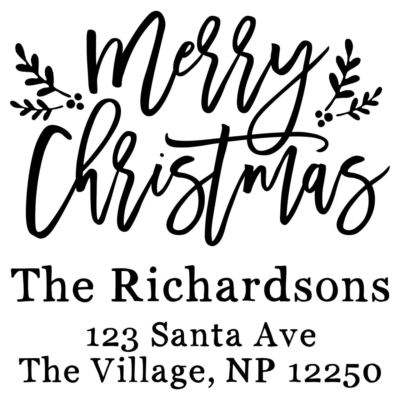 Farmhouse Christmas Address Stamp