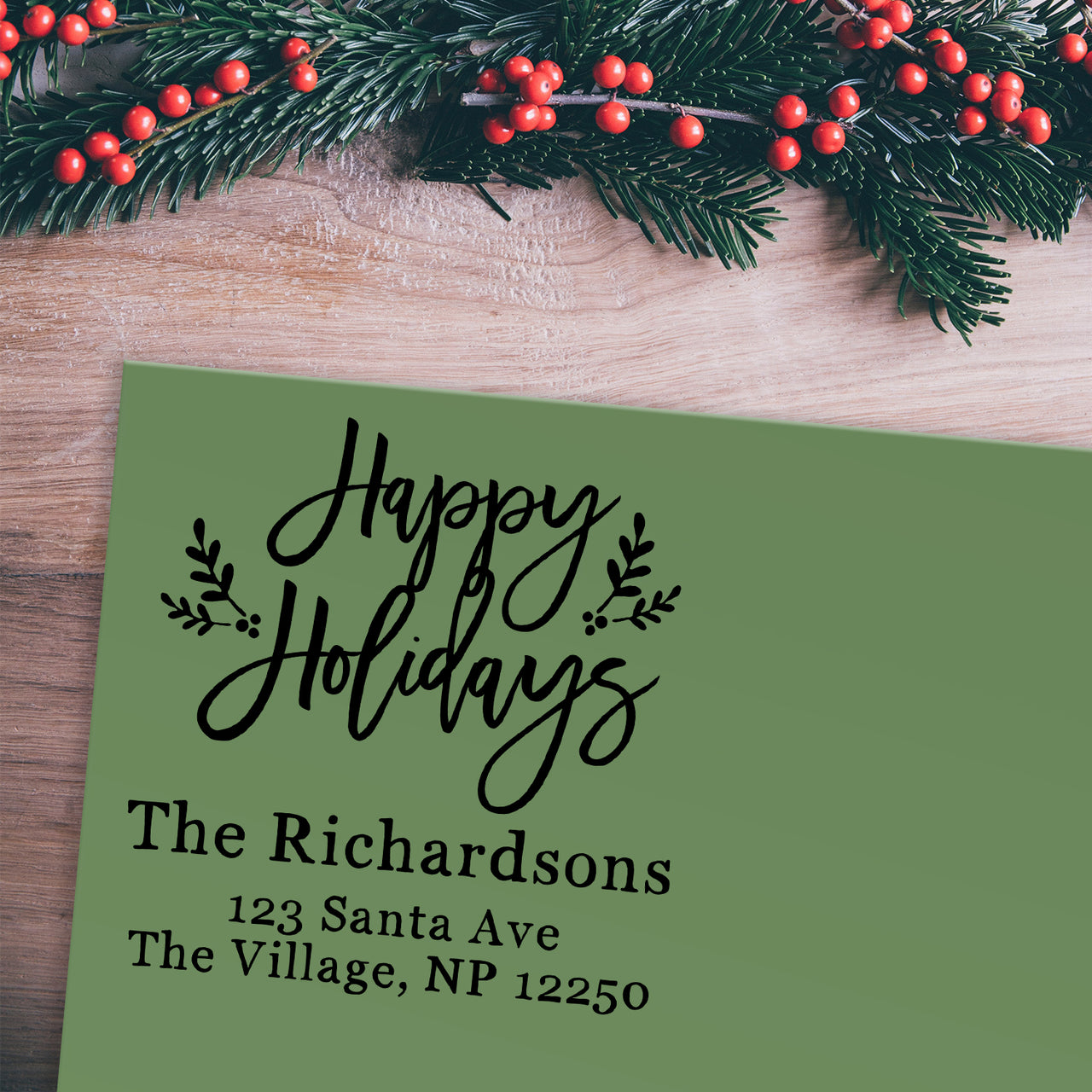 Farmhouse Holiday Address Stamp