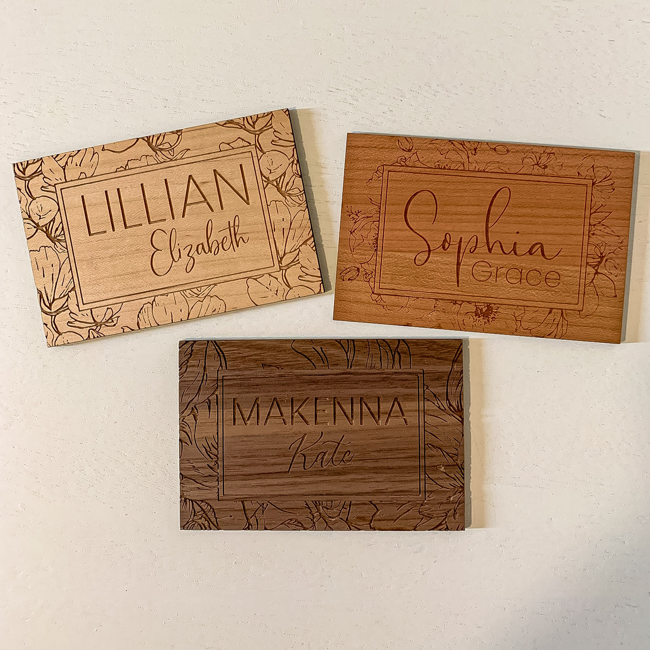 Floral Name Wood Sign