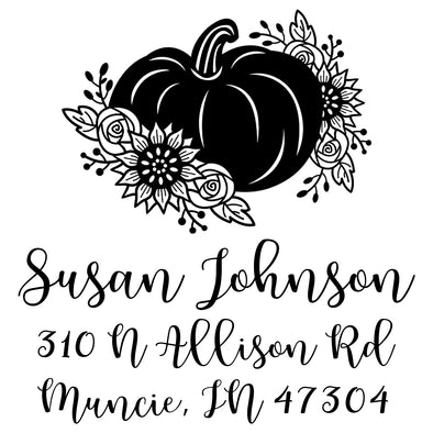 Floral Pumpkin Address Stamp