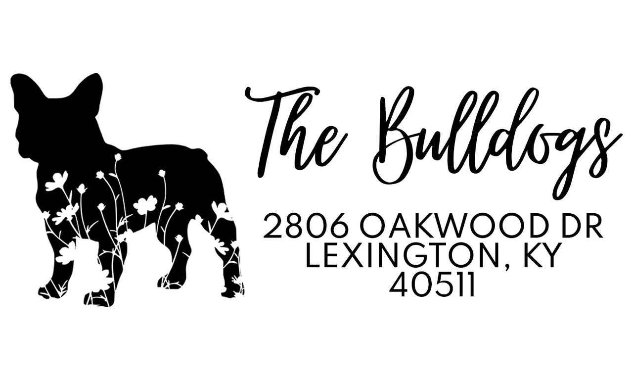 French Bulldog Address Stamp