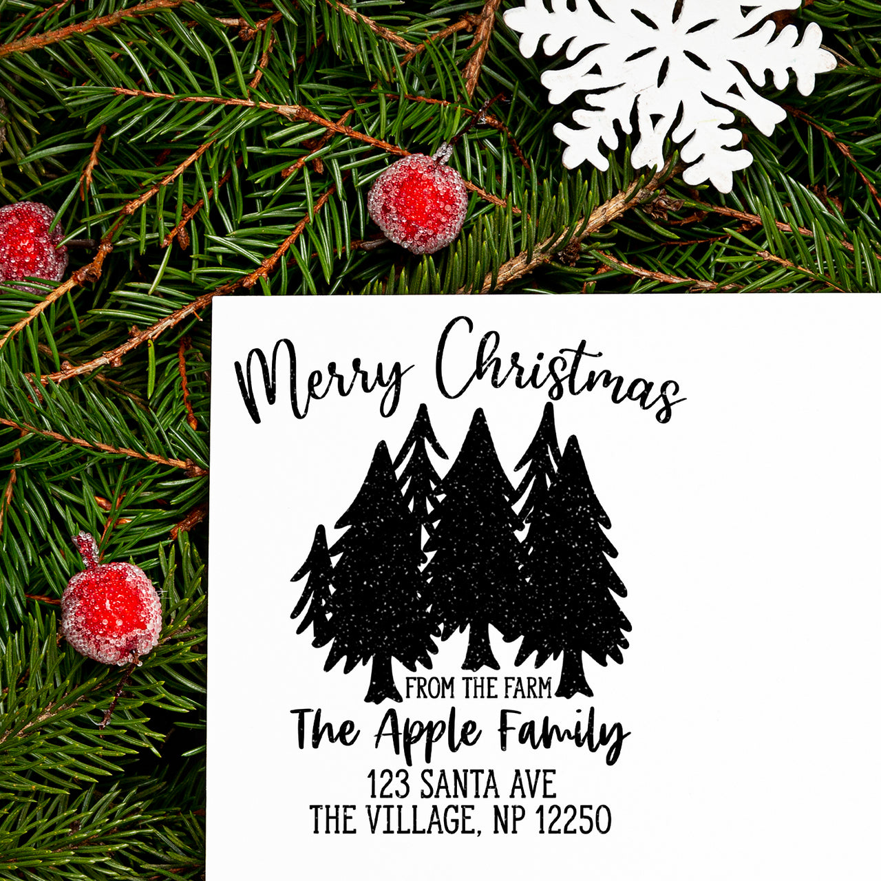 Merry Christmas from the Farm Address Stamp