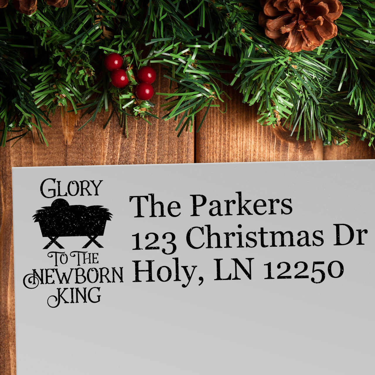 Glory to the Newborn King Address Stamp