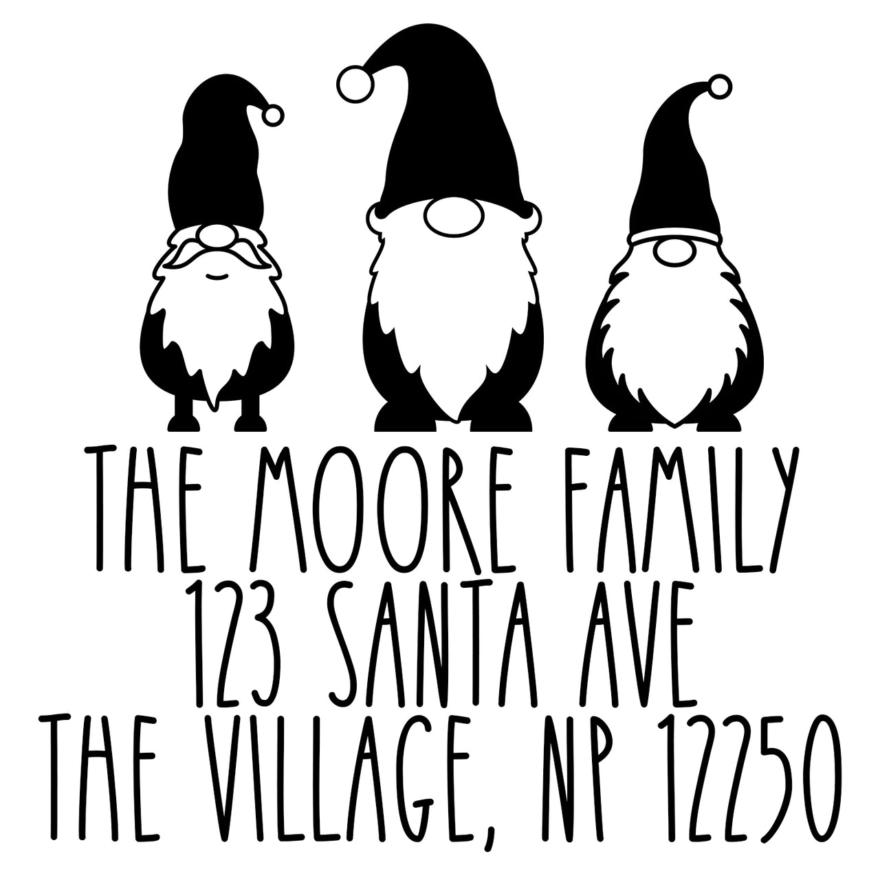 Christmas Gnomes Address Stamp