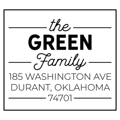 The Green Family Address Stamp