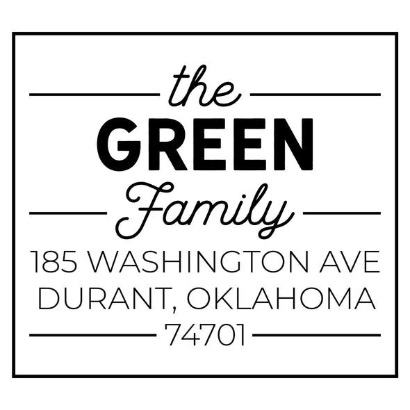 The Green Family Address Stamp