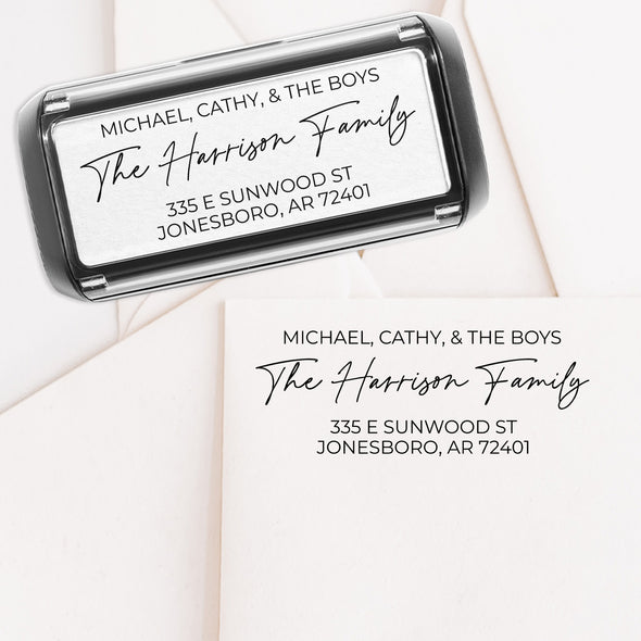 The Harrison Family Address Stamp