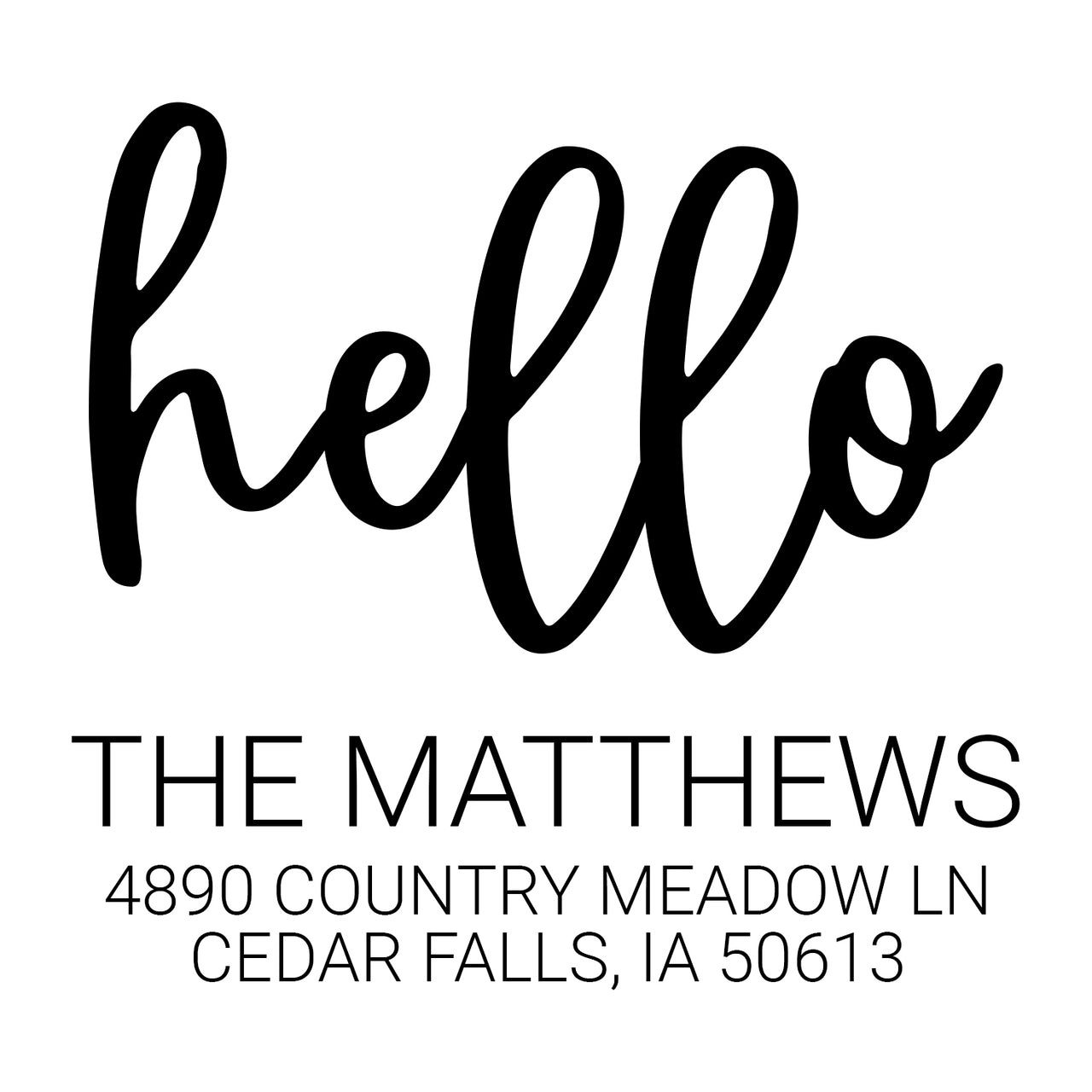 Hello Address Stamp