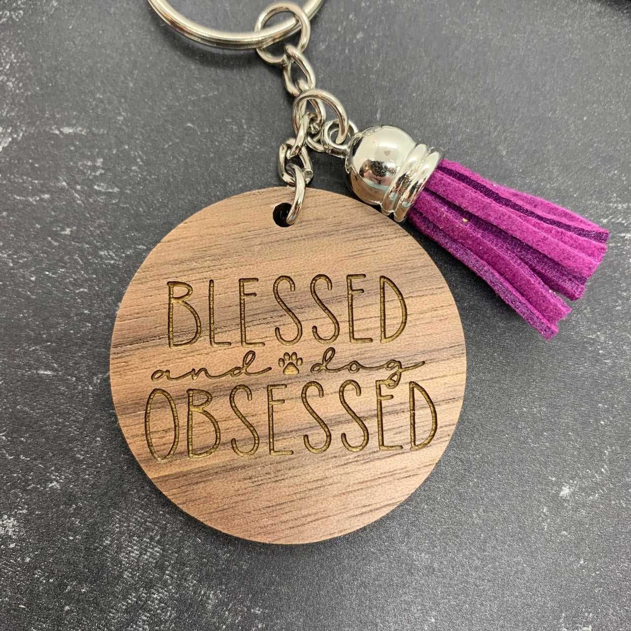 Blessed and Dog Obsessed Keychain
