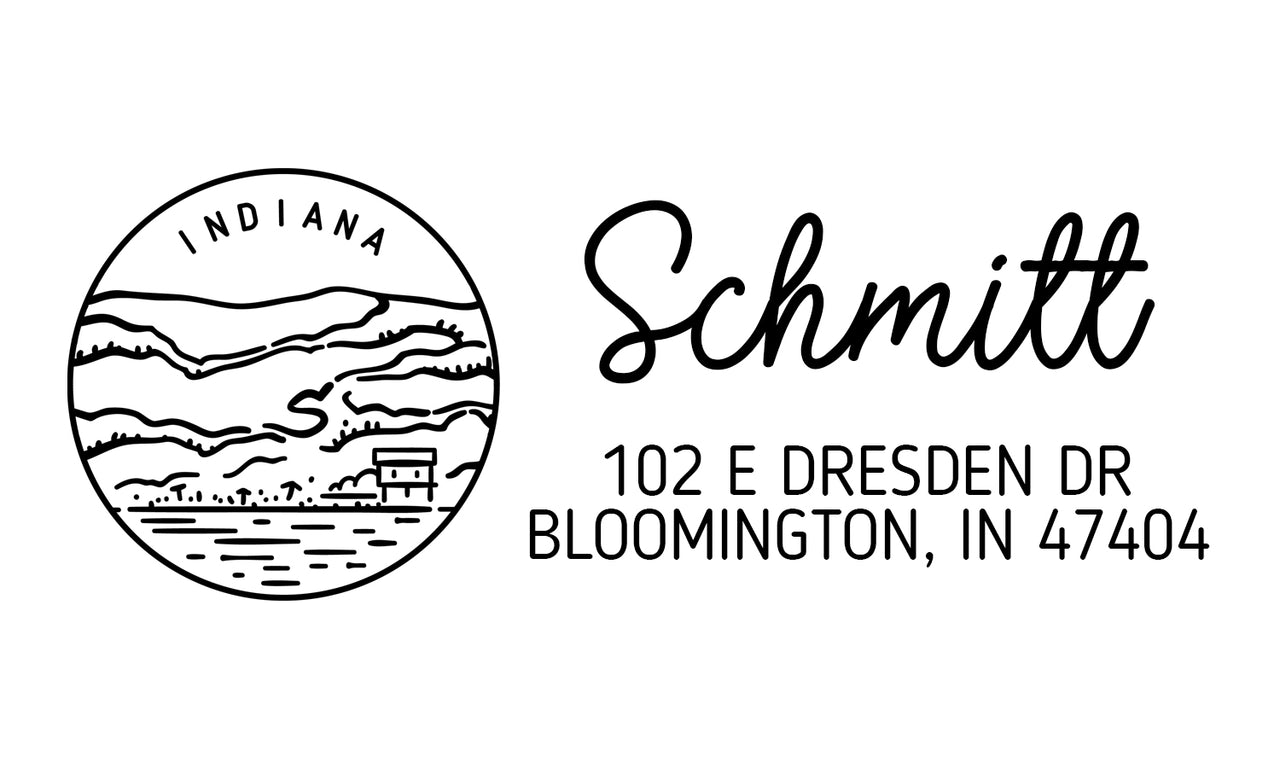 Indiana Address Stamp