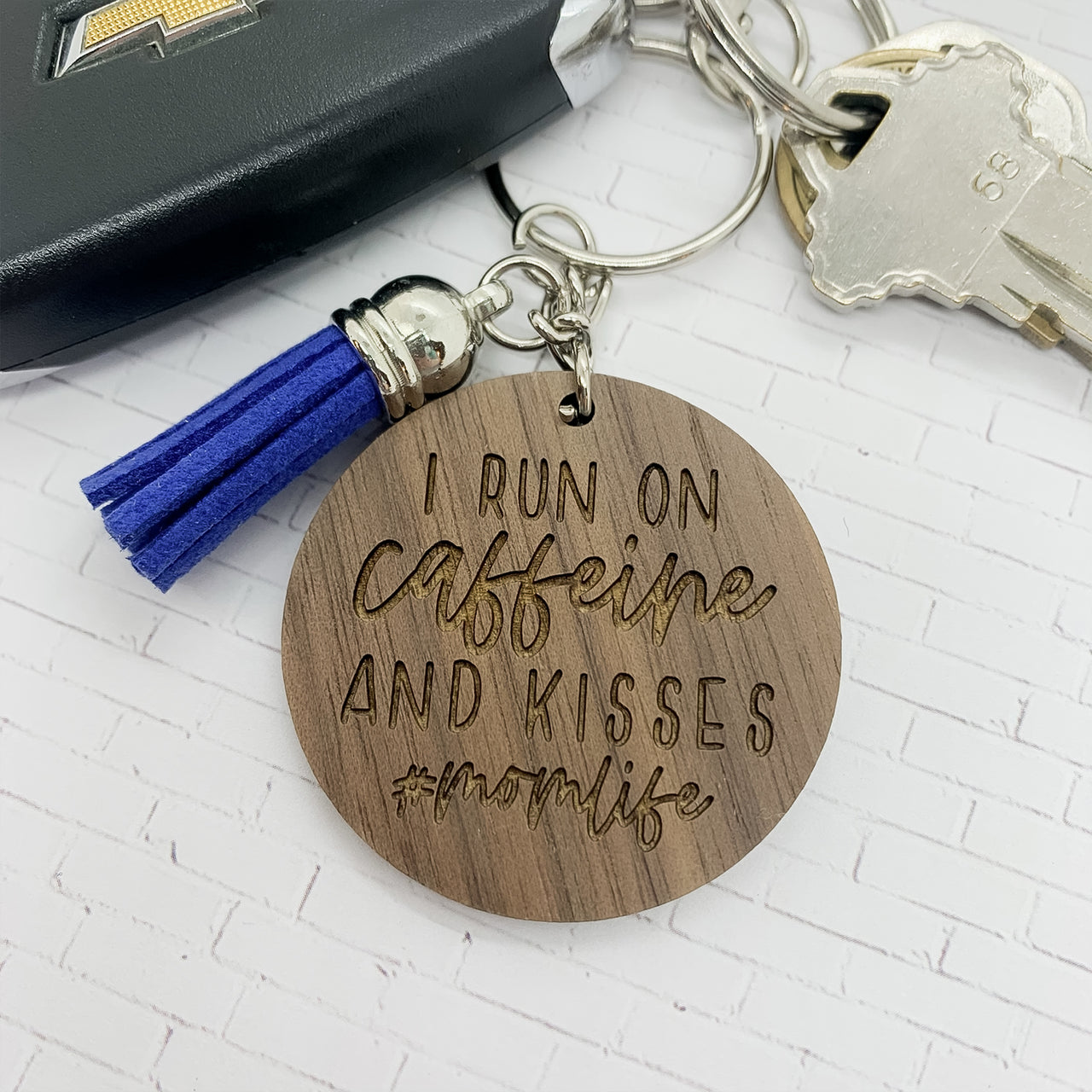 Caffeine and Kisses Keychain