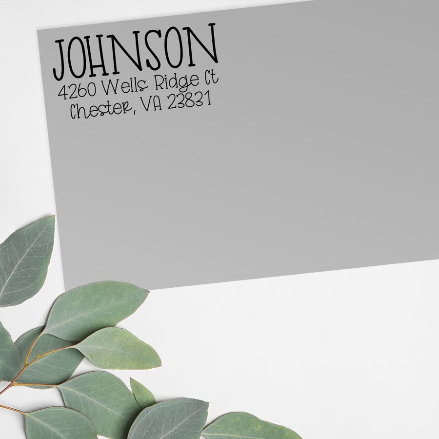 Address Stamp on envelope mockup