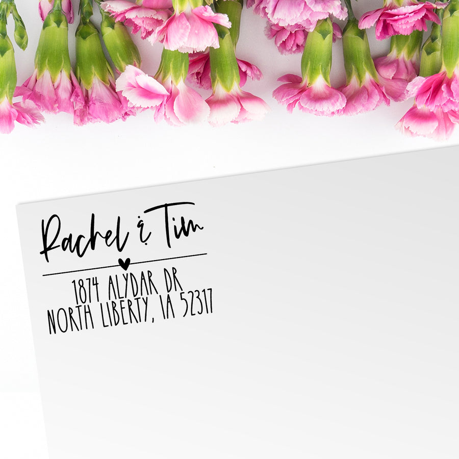 Lovely Couple Address Stamp Envelope Mockup