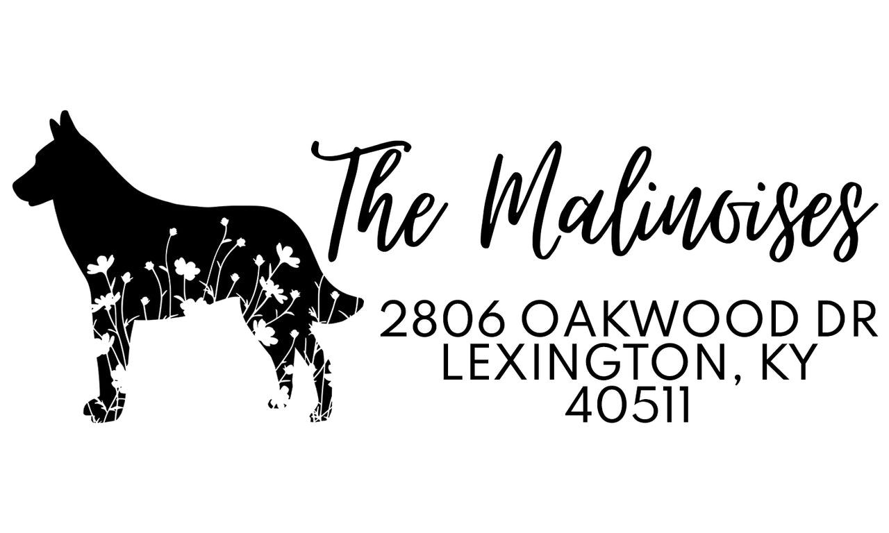 Malinois Address Stamp
